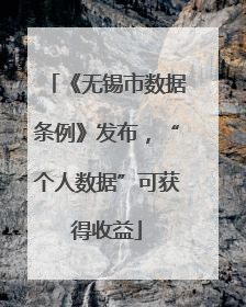 《无锡市数据条例》发布，“个人数据”可获得收益