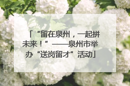 “留在泉州，一起拼未来！”——泉州市举办“送岗留才”活动