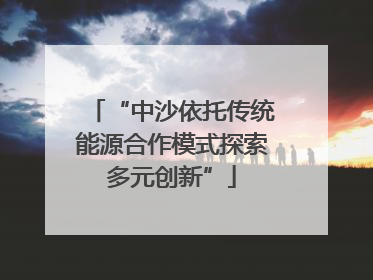“中沙依托传统能源合作模式探索多元创新”
