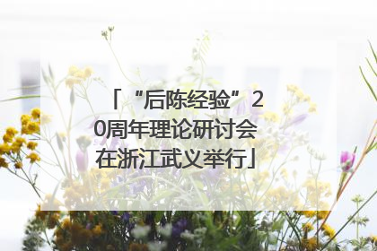 “后陈经验”20周年理论研讨会在浙江武义举行