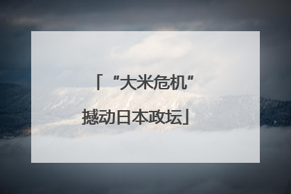 “大米危机”撼动日本政坛