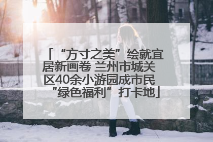 “方寸之美”绘就宜居新画卷 兰州市城关区40余小游园成市民“绿色福利”打卡地