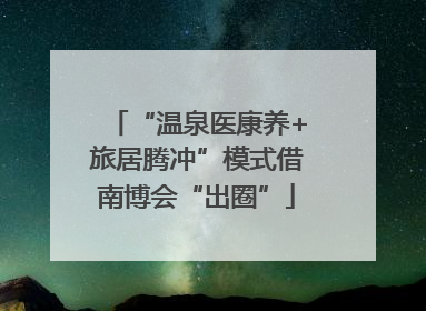 “温泉医康养+旅居腾冲”模式借南博会“出圈”