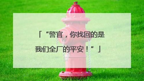 “警官，你找回的是我们全厂的平安！”