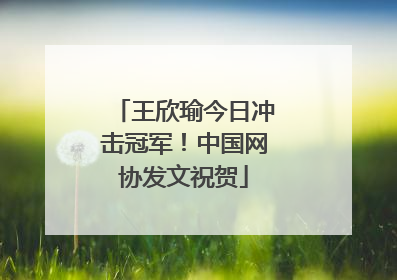 王欣瑜今日冲击冠军！中国网协发文祝贺