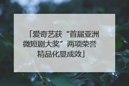 爱奇艺获“首届亚洲微短剧大奖”两项荣誉 精品化显成效