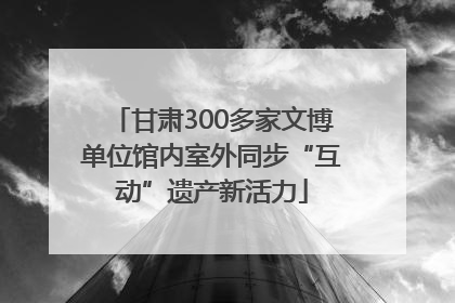 甘肃300多家文博单位馆内室外同步“互动”遗产新活力