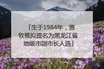 生于1984年，贾牧樵拟提名为黑龙江省地级市副市长人选