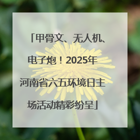 甲骨文、无人机、电子炮！2025年河南省六五环境日主场活动精彩纷呈