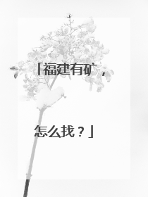 福建有矿，怎么找？
