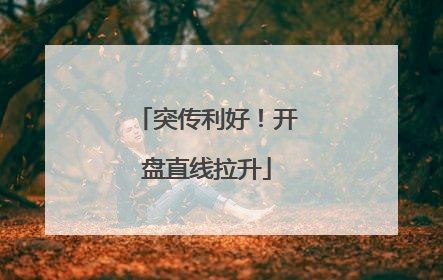 突传利好！开盘直线拉升