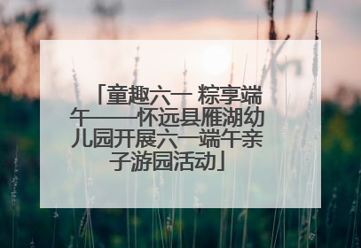 童趣六一 粽享端午——怀远县雁湖幼儿园开展六一端午亲子游园活动