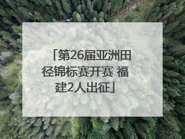 第26届亚洲田径锦标赛开赛 福建2人出征