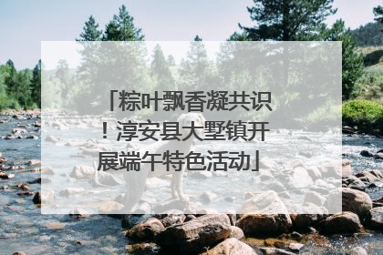 粽叶飘香凝共识！淳安县大墅镇开展端午特色活动