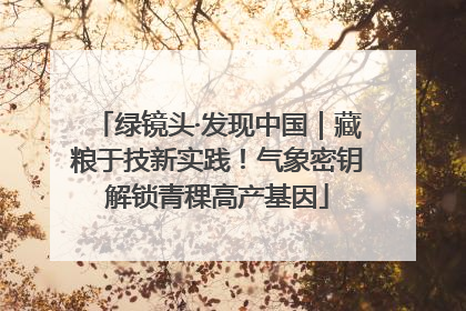 绿镜头·发现中国｜藏粮于技新实践！气象密钥解锁青稞高产基因