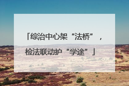 综治中心架“法桥”，检法联动护“学途”