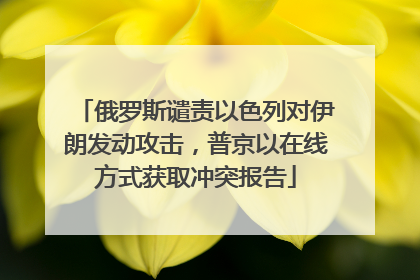 俄罗斯谴责以色列对伊朗发动攻击，普京以在线方式获取冲突报告