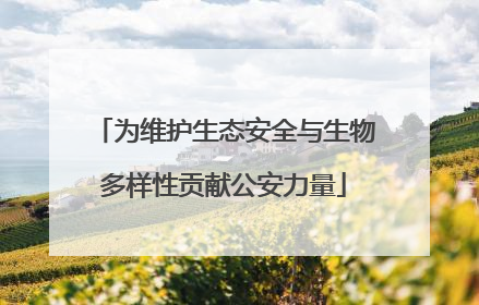 为维护生态安全与生物多样性贡献公安力量