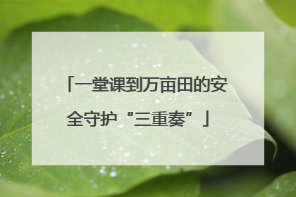 一堂课到万亩田的安全守护“三重奏”