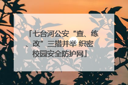 七台河公安“查、练、改”三措并举 织密校园安全防护网