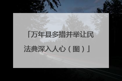 万年县多措并举让民法典深入人心（图）