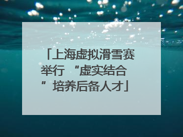 上海虚拟滑雪赛举行 “虚实结合”培养后备人才