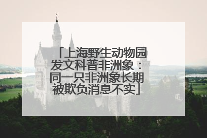 上海野生动物园发文科普非洲象：同一只非洲象长期被欺负消息不实