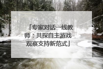 专家对话一线教师：共探自主游戏观察支持新范式