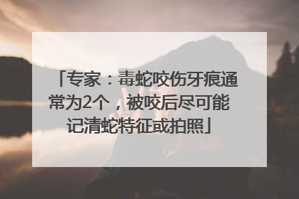 专家：毒蛇咬伤牙痕通常为2个，被咬后尽可能记清蛇特征或拍照