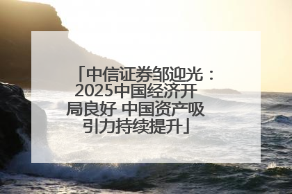 中信证券邹迎光：2025中国经济开局良好 中国资产吸引力持续提升