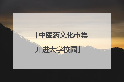 中医药文化市集开进大学校园