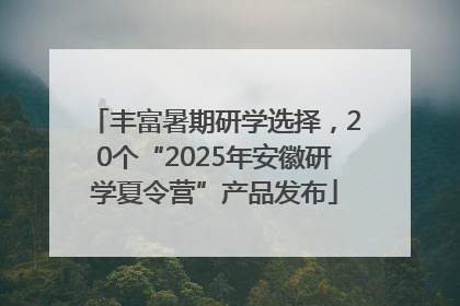 丰富暑期研学选择，20个“2025年安徽研学夏令营”产品发布