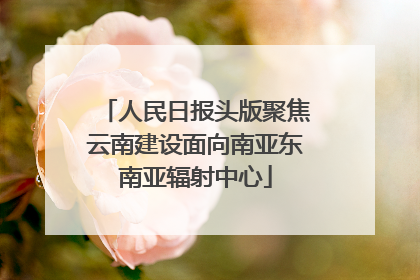 人民日报头版聚焦云南建设面向南亚东南亚辐射中心