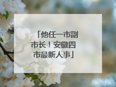 他任一市副市长！安徽四市最新人事
