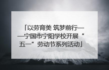 以劳育美 筑梦前行——宁国市宁阳学校开展“五一”劳动节系列活动