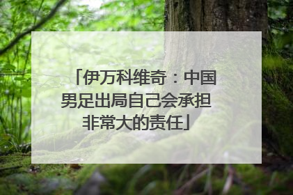 伊万科维奇：中国男足出局自己会承担非常大的责任