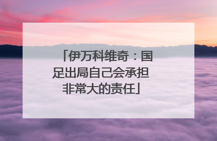 伊万科维奇：国足出局自己会承担非常大的责任