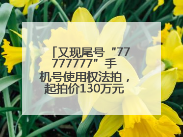又现尾号“77777777”手机号使用权法拍，起拍价130万元，已有人报名
