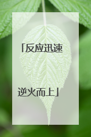 反应迅速 逆火而上