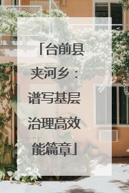 台前县夹河乡：谱写基层治理高效能篇章