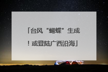 台风“蝴蝶”生成！或登陆广西沿海
