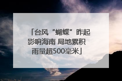 台风“蝴蝶”昨起影响海南 局地累积雨量超500毫米