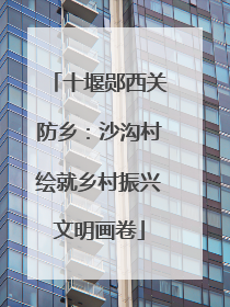 十堰郧西关防乡：沙沟村绘就乡村振兴文明画卷