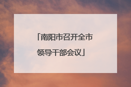 南阳市召开全市领导干部会议