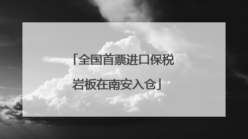 全国首票进口保税岩板在南安入仓