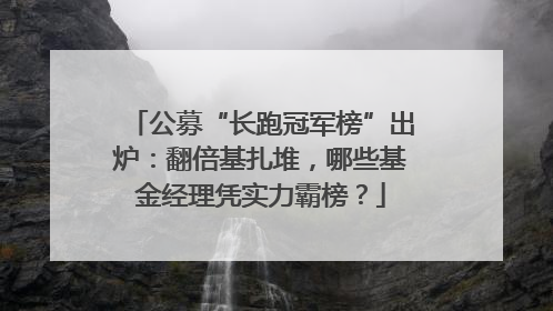 公募“长跑冠军榜”出炉：翻倍基扎堆，哪些基金经理凭实力霸榜？
