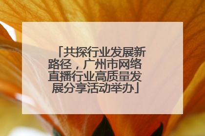 共探行业发展新路径，广州市网络直播行业高质量发展分享活动举办
