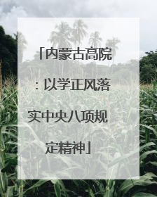 内蒙古高院：以学正风落实中央八项规定精神