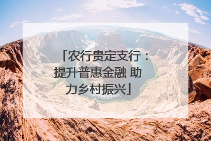农行贵定支行：提升普惠金融 助力乡村振兴