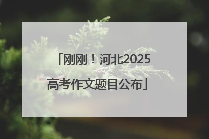 刚刚！河北2025高考作文题目公布